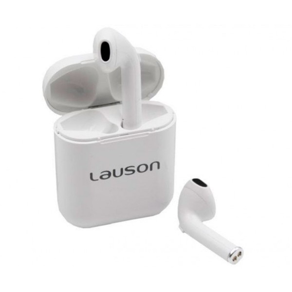 Lauson eh222 blanco auriculares inalámbricos bluetooth 5.0 con estuche batería