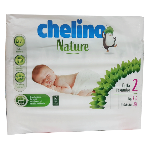 Chelino Nature Pañales T-2 3-6kg 28uds