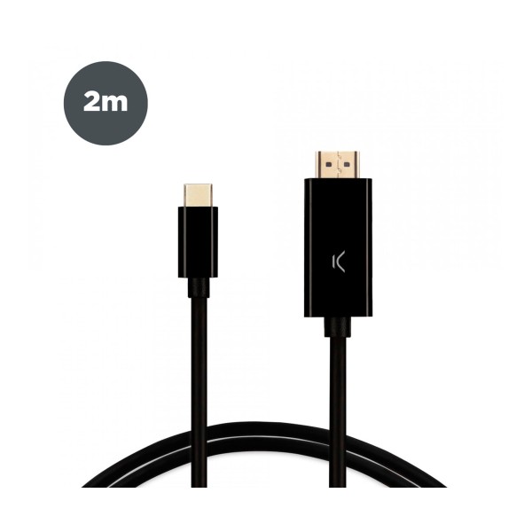 Ksix bxhdmi60n negro / cable usb-c (m) a hdmi (m) 2m