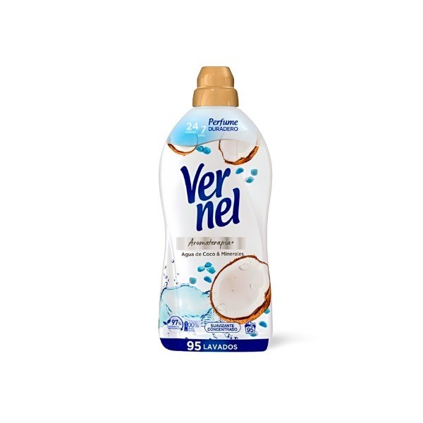Vernel suavizante Aromaterapia Agua de coco 95 lavados