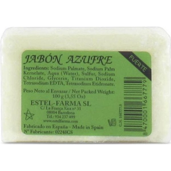 Jabón Estel Farma Azufre Fuerte 10% 100G