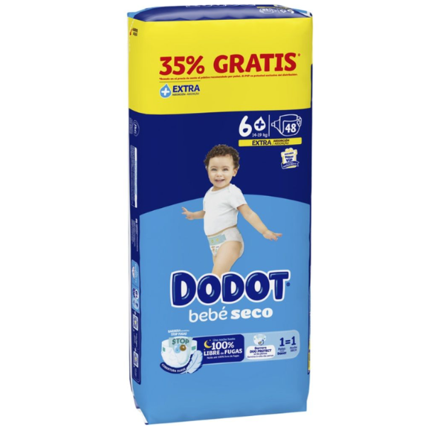Dodot Bebe Seco Value Talla 6 14 a 19 Kg 48 Uds